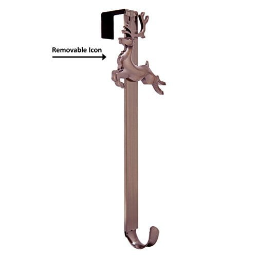 Adjustable Length Wreath Hanger with Removable Icon Oil-Rubbed Bronze - Reindeer Adjustable Length Wreath Hanger with Removable Icon Oil-Rubbed Bronze - Reindeer